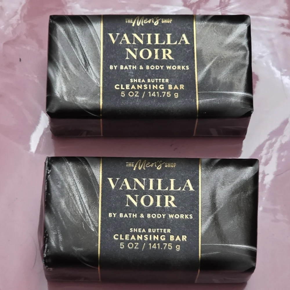 Bath & Body Works Men's Vanilla Noir Cleansing Bar Soap Set of 2 NEW RARE